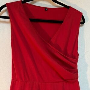 Chic Asymmetrical Red Dress